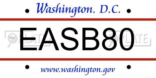 EASB80 District Of Columbia License Plate
