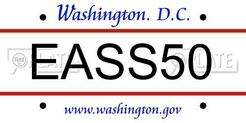 EASS50 District Of Columbia License Plate