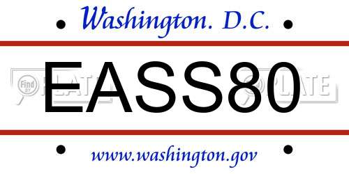 EASS80 District Of Columbia License Plate