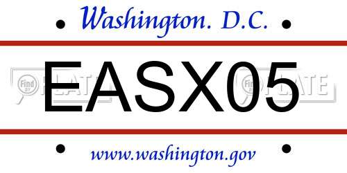 EASX05 District Of Columbia License Plate