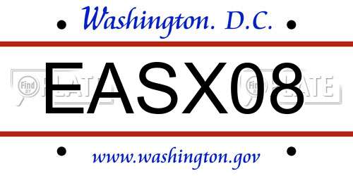 EASX08 District Of Columbia License Plate