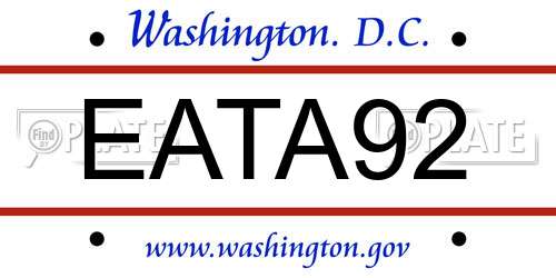 EATA92 District Of Columbia License Plate