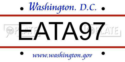EATA97 District Of Columbia License Plate