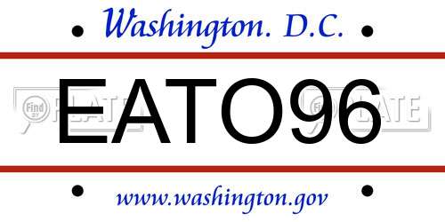 EATO96 District Of Columbia License Plate