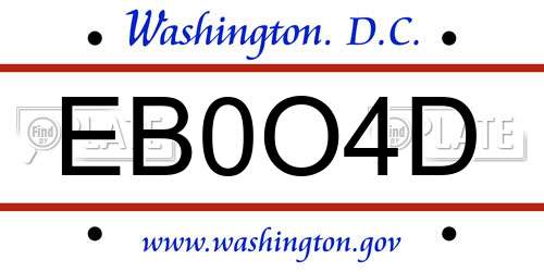 EB0O4D District Of Columbia License Plate