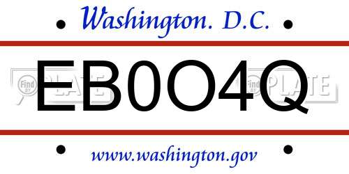 EB0O4Q District Of Columbia License Plate
