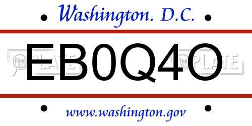 EB0Q4O District Of Columbia License Plate