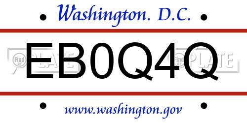 EB0Q4Q District Of Columbia License Plate