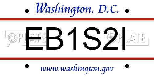 EB1S2I District Of Columbia License Plate