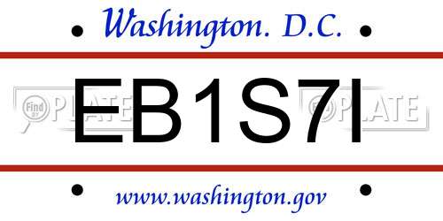 EB1S7I District Of Columbia License Plate