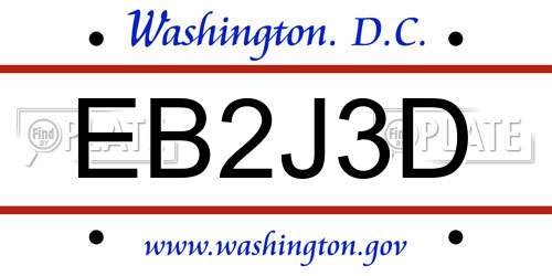 EB2J3D District Of Columbia License Plate