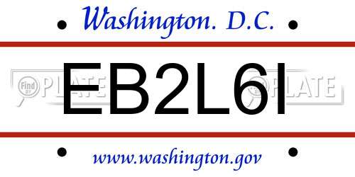 EB2L6I District Of Columbia License Plate