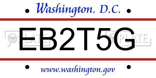 EB2T5G District Of Columbia License Plate