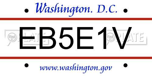 EB5E1V District Of Columbia License Plate