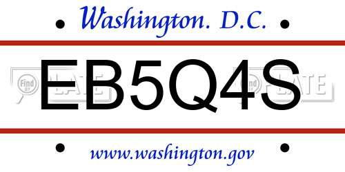 EB5Q4S District Of Columbia License Plate