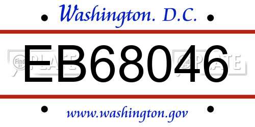 EB68046 District Of Columbia License Plate