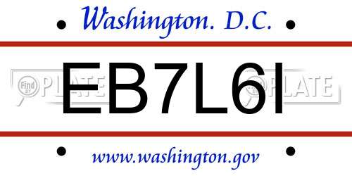 EB7L6I District Of Columbia License Plate