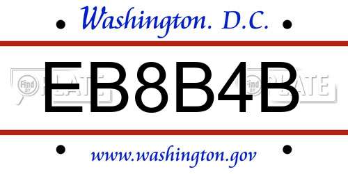 EB8B4B District Of Columbia License Plate