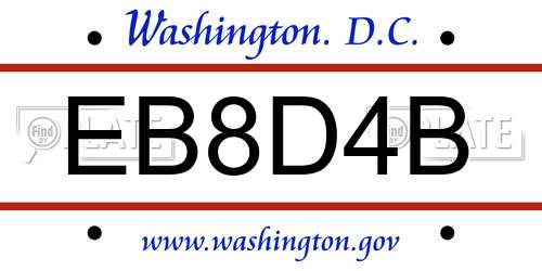 EB8D4B District Of Columbia License Plate