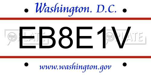 EB8E1V District Of Columbia License Plate