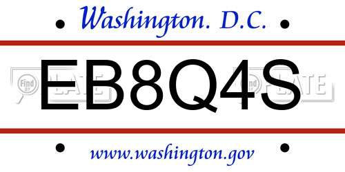 EB8Q4S District Of Columbia License Plate