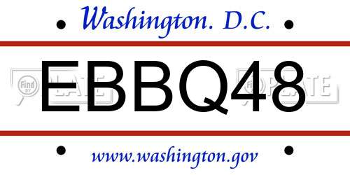 EBBQ48 District Of Columbia License Plate