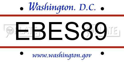 EBES89 District Of Columbia License Plate
