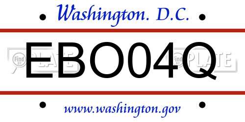 EBO04Q District Of Columbia License Plate
