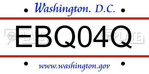 EBQ04Q District Of Columbia License Plate