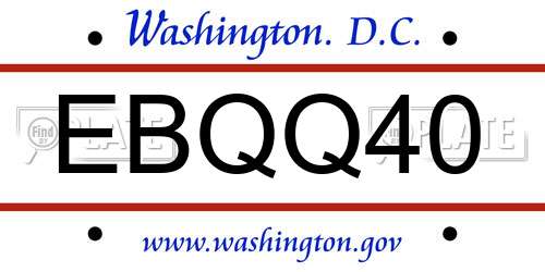 EBQQ40 District Of Columbia License Plate