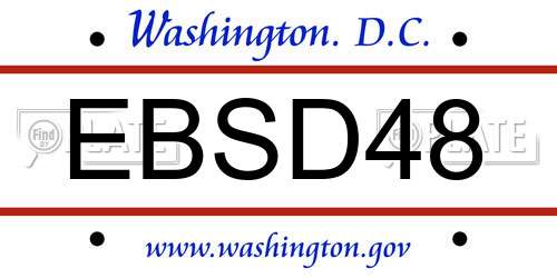 EBSD48 District Of Columbia License Plate