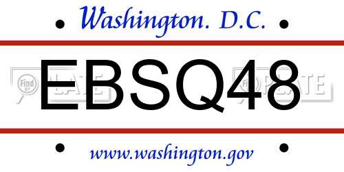 EBSQ48 District Of Columbia License Plate