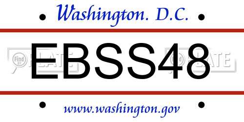 EBSS48 District Of Columbia License Plate