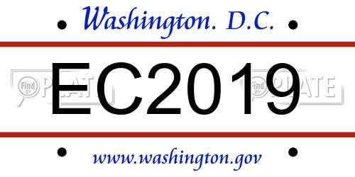 EC2019 District Of Columbia License Plate