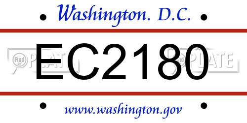 EC2180 District Of Columbia License Plate