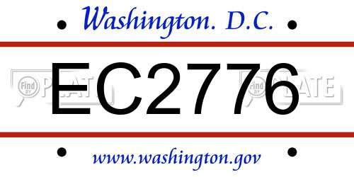 EC2776 District Of Columbia License Plate