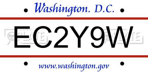 EC2Y9W District Of Columbia License Plate