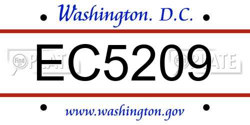 EC5209 District Of Columbia License Plate