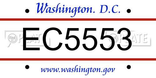 EC5553 District Of Columbia License Plate
