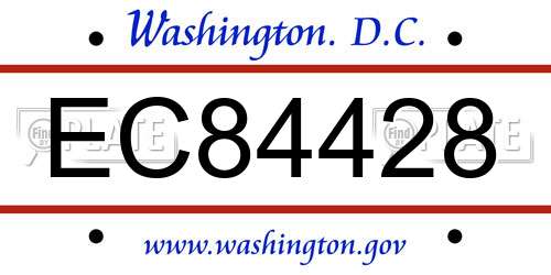 EC84428 District Of Columbia License Plate