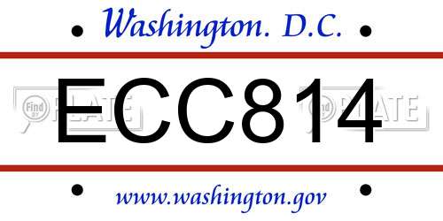 ECC814 District Of Columbia License Plate