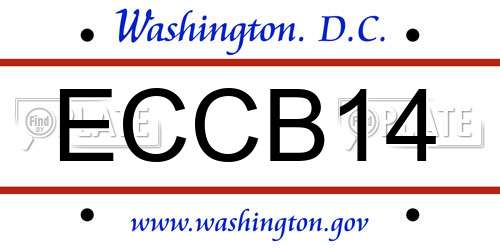 ECCB14 District Of Columbia License Plate