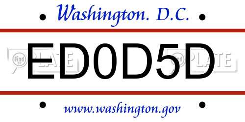 ED0D5D District Of Columbia License Plate