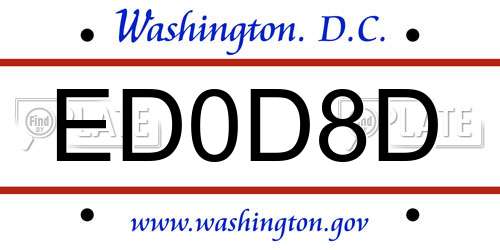 ED0D8D District Of Columbia License Plate