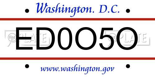 ED0O5O District Of Columbia License Plate