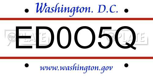 ED0O5Q District Of Columbia License Plate