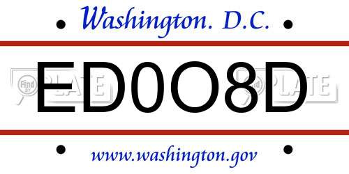 ED0O8D District Of Columbia License Plate