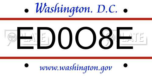 ED0O8E District Of Columbia License Plate