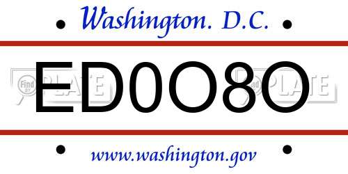 ED0O8O District Of Columbia License Plate