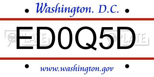 ED0Q5D District Of Columbia License Plate